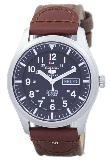 Seiko 5 Sports Automatic Japan Made Canvas Strap SNZG15J1-NS1 Men's Watch