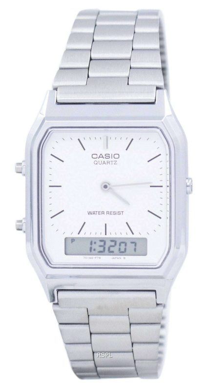 Casio Vintage Dual Time Alarm Quartz Analog Digital AQ-230A-7DMQ AQ230A-7DMQ Men's Watch