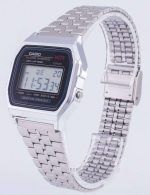 Casio Digital Alarm Chrono Stainless Steel A159WA-N1DF A159WA-N1 Mens Watch