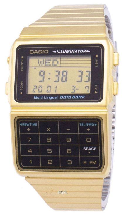 Casio Digital Stainless Steel Data Bank Multi-Lingual DBC-611G-1DF DBC-611G-1 Mens Watch