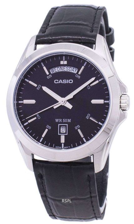 Casio Analog Black Dial MTP-1370L-1AVDF MTP-1370L-1AV Mens Watch
