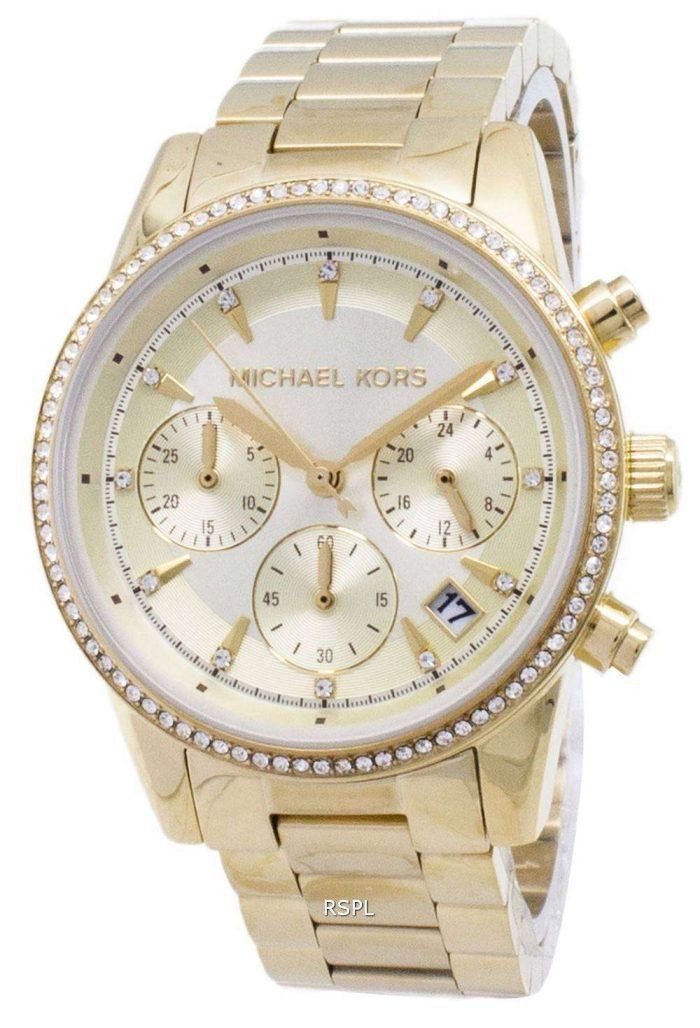 Michael Kors Ritz Chronograph Quartz Diamond Accents MK6356 Women's Watch