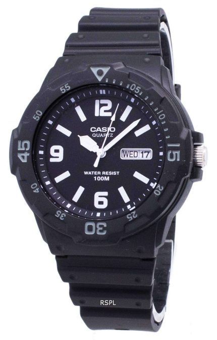 Casio Quartz Analog 100M Black Resin Strap MRW-200H-1B2VDF MRW-200H-1B2V Mens Watch