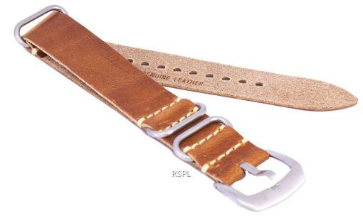 Brown Ratio Brand Leather Strap 22mm