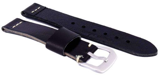Black Ratio Brand Leather Strap 20mm