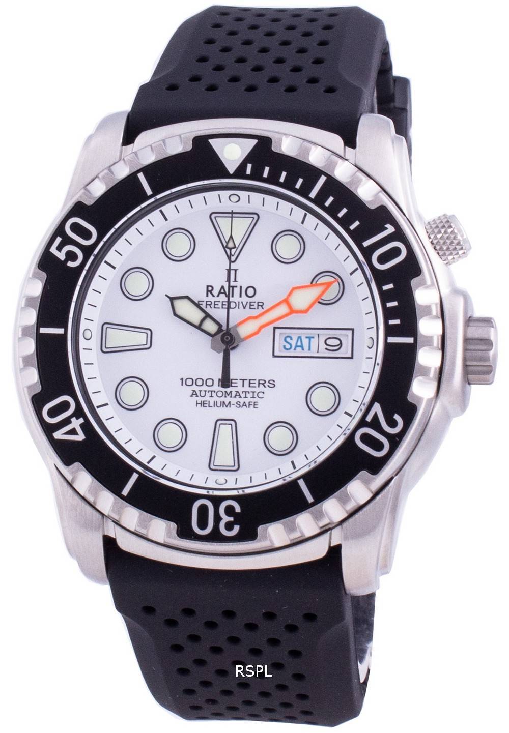 Ratio Free Diver Helium-Safe 1000M Sapphire Automatic 1068HA90-34VA-WHT Men's Watch