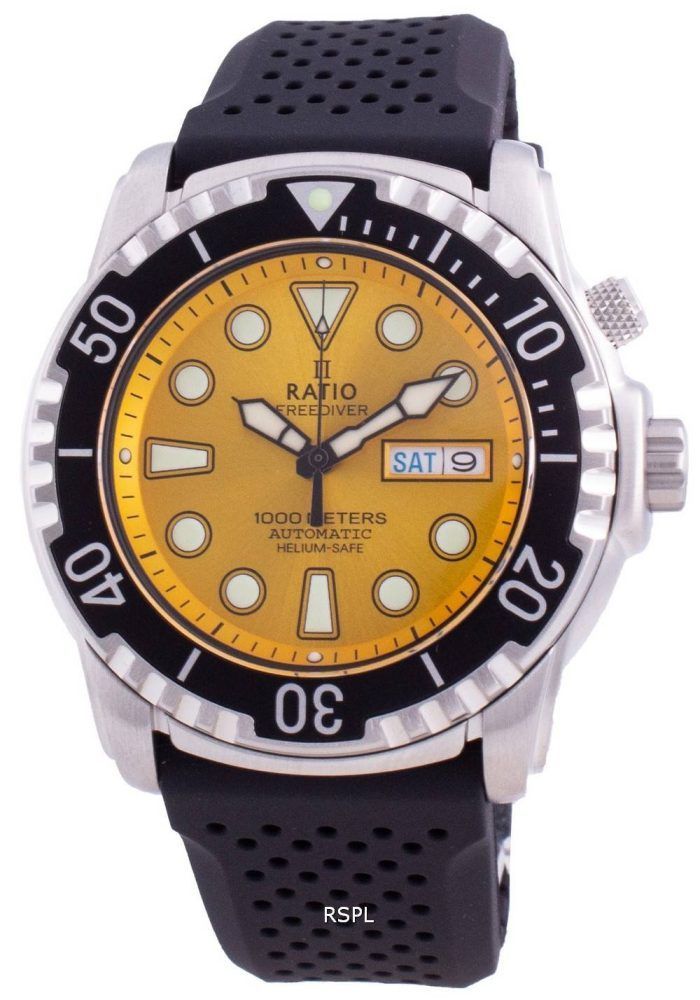 Ratio Free Diver Helium-Safe 1000M Sapphire Automatic 1068HA90-34VA-YLW Men's Watch