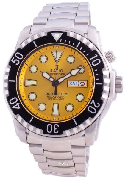 Ratio Free Diver Helium-Safe 1000M Sapphire Automatic 1068HA96-34VA-YLW Men's Watch
