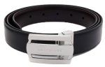 Montblanc 103431 Contemporary Line Rectangular Buckle Black/Brown Men's Reversible Leather Belt