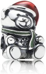 PANDORA 791391ENMX Christmas Bear Women's Charm