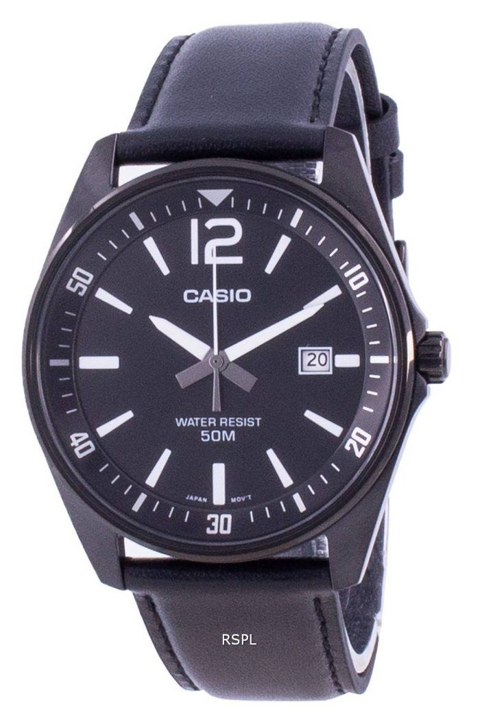 Casio Black Dial Leather Strap Quartz MTP-E170BL-1BV MTPE170BL-1BV Men's Watch