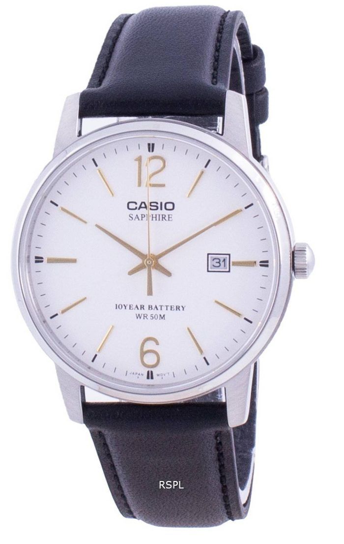 Casio White Dial Leather Strap Quartz MTS-110L-7AV MTS110L-7AV Men's Watch