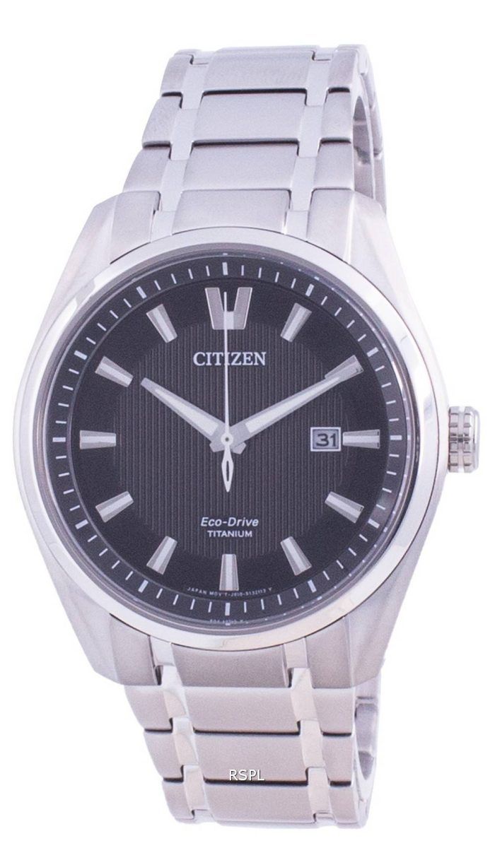 Citizen Super Titanium Black Dial Eco Drive AW1240-57E 100M Mens Watch