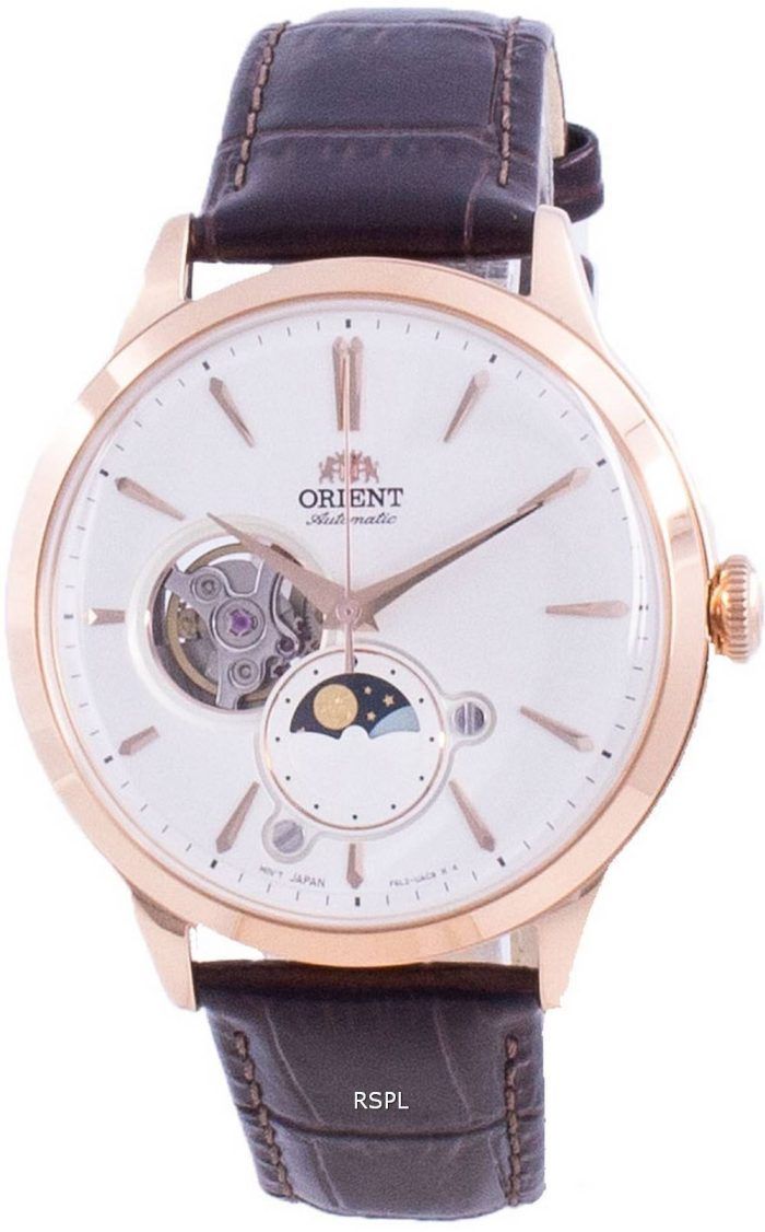 Orient Sun  Moon Phase Open Heart Dial Automatic RA-AS0102S10B Mens Watch