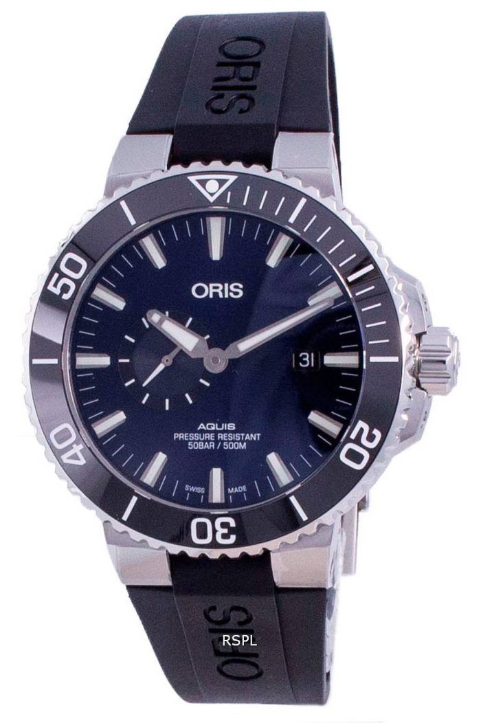 Oris Aquis Small Second Date Automatic Diver's 01-743-7733-4135-07-4-24-64EB 500M Men's Watch