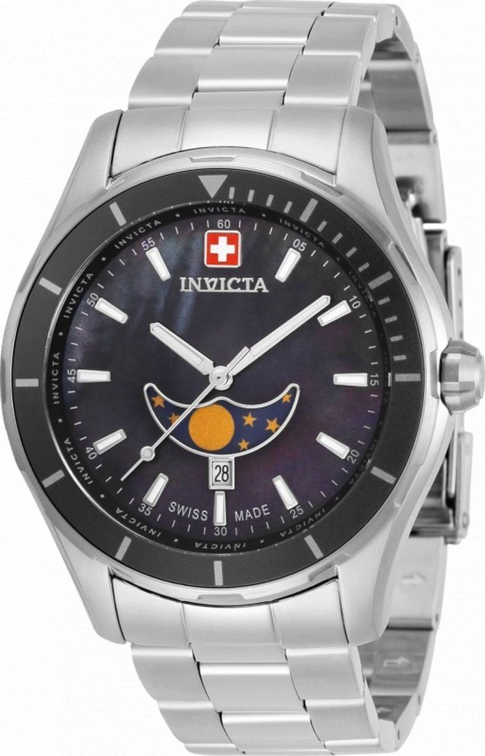 Invicta Pro Diver Moon Phase Black Dial Quartz 33462 100M Men's Watch