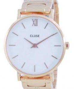 Cluse Minuit 3-Link White Dial Rose Gold Tone Stainless Steel Quartz CW0101203027 Womens Watch