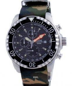 Ratio Free Diver Chronograph Nylon Quartz Diver's 48HA90-17-CHR-BLK-var-NATO5 200M Men's Watch