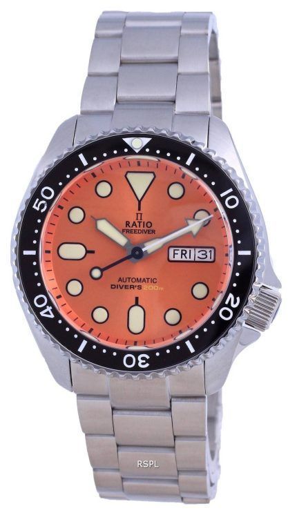 Ratio FreeDiver Orange Dial Sapphire Stainless Steel Automatic RTA114 200M Mens Watch