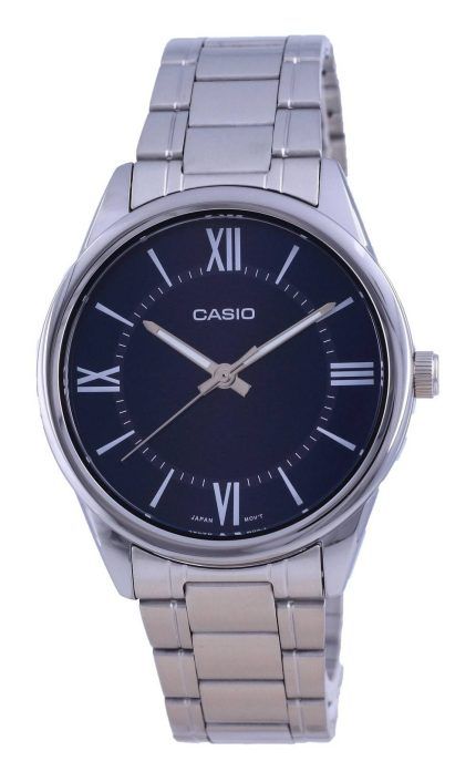 Casio Blue Dial Stainless Steel Analog Quartz MTP-V005D-2B5 MTPV005D-2 Mens Watch