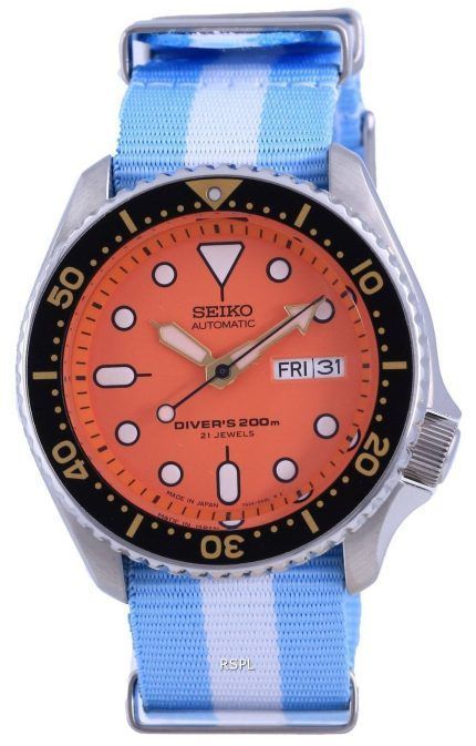 Seiko Automatic Divers Japan Made Polyester SKX011J1-var-NATO24 200M Mens Watch