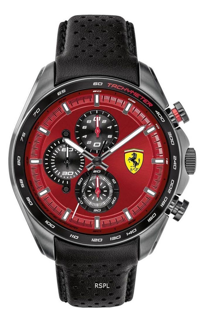 Ferrari Scuderia Speedracer Chronograph Red Dial Stainless Steel Quartz 0830650 Mens Watch