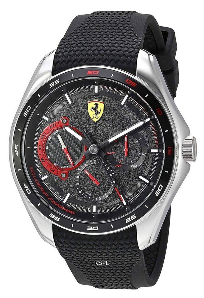 Ferrari Scuderia Speedracer Black Dial Silicon Band Quartz 0830683 Mens Watch