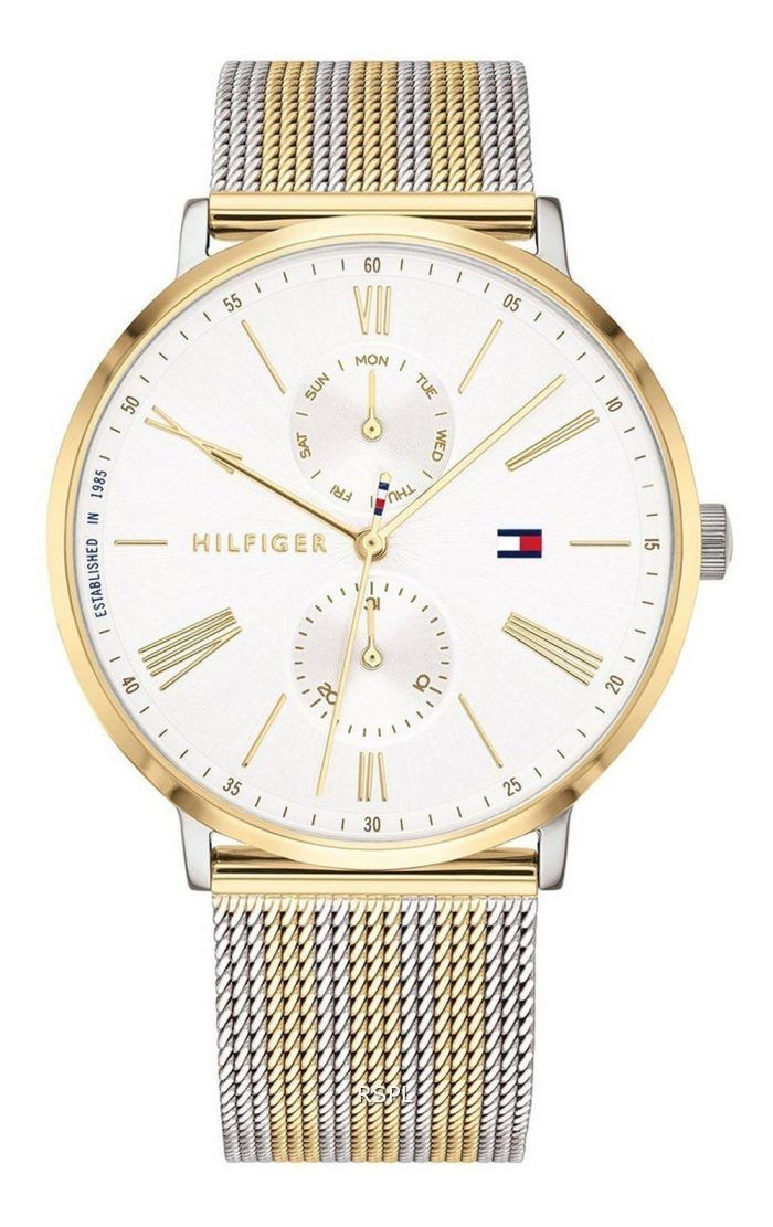 Tommy Hilfiger Jenna White Dial Two Tone Stainless Steel Quartz 1782074 Womens Watch