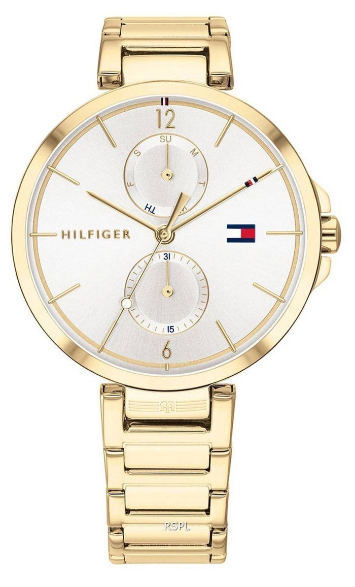 Tommy Hilfiger Angela Silver Dial Gold Tone Stainless Steel Quartz 1782128 Womens Watch