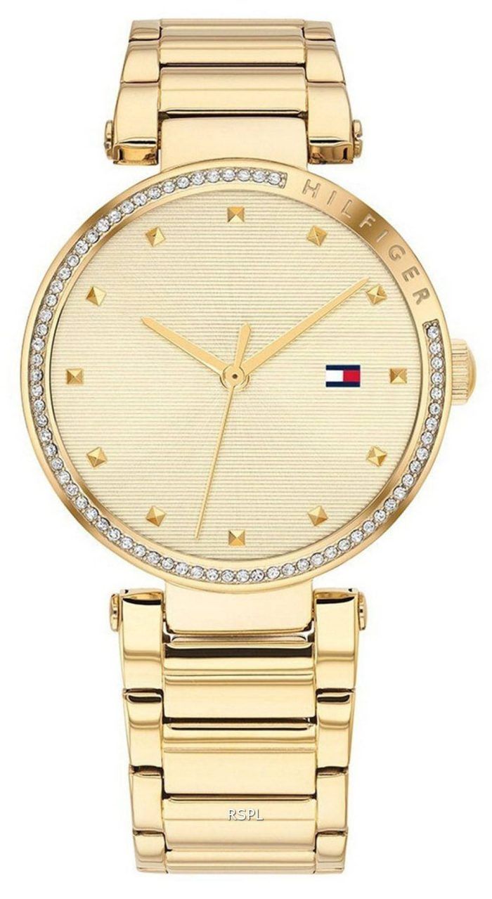 Tommy Hilfiger Lynn Crystal Accents Gold Tone Stainless Steel Quartz 1782235 Water Womens Watch