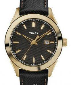 Timex Torrington Black Dial Leather Strap Quartz TW2R90400 Mens Watch