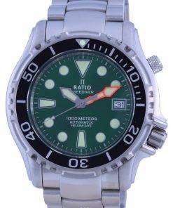 Ratio FreeDiver Helium Safe 1000M Green Dial Stainless Steel Automatic 1066KE26-33VA-GRN Mens Watch
