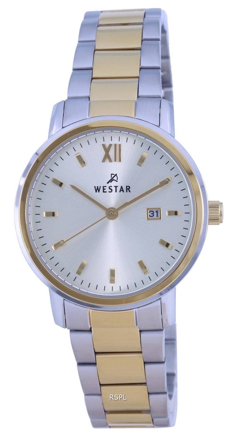Westar Silver Dial Two Tone Stainless Steel Quartz 40245 CBN 102 Womens Watch