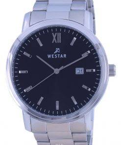 Westar Black Dial Stainless Steel Quartz 50245 STN 103 Mens Watch