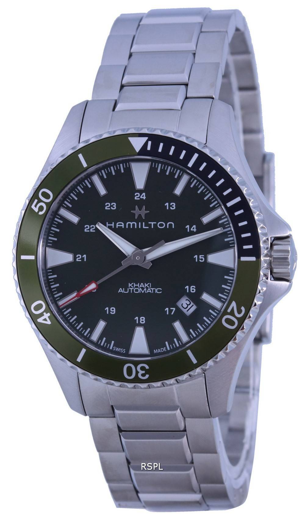 Hamilton Khaki Navy Scuba Green Dial Automatic H82375161 100M Mens Watch