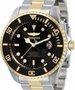 Invicta Pro Diver Black Dial Two Tone Stainless Automatic 34041 200M Mens Watch