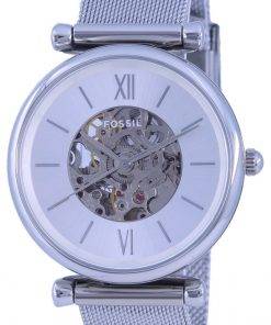 Fossil Carlie Silver Dial Stainless Steel Automatic ME3176 Women's Watch