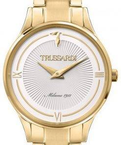 Trussardi Gold Edition White Dial Gold Tone Stainless Steel Quartz R2453149503 Men's Watch