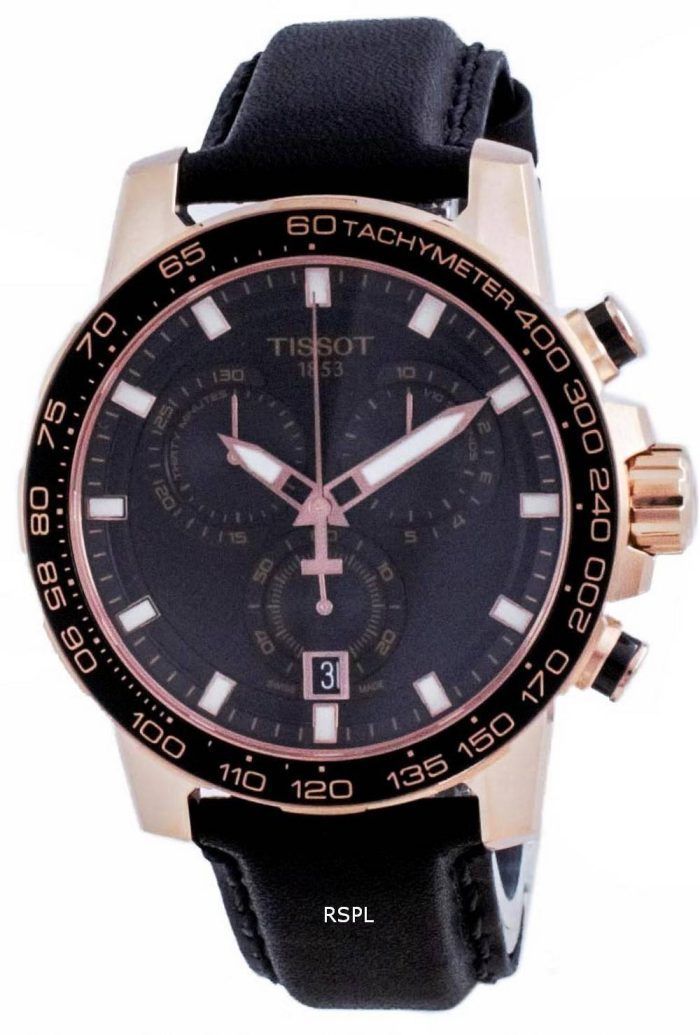 Tissot Supersport Black Dial Chronograph Quartz T125.617.36.051.00 T1256173605100 100M Mens Watch