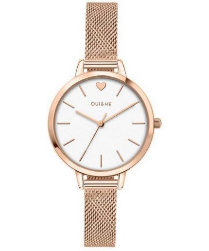 Oui & Me Petite Amourette White Dial Rose Gold Tone Stainless Steel Quartz ME010051 Women's Watch