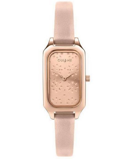 Oui  Me Finette Rose Gold Sunray Dial Leather Strap Quartz ME010162 Womens Watch