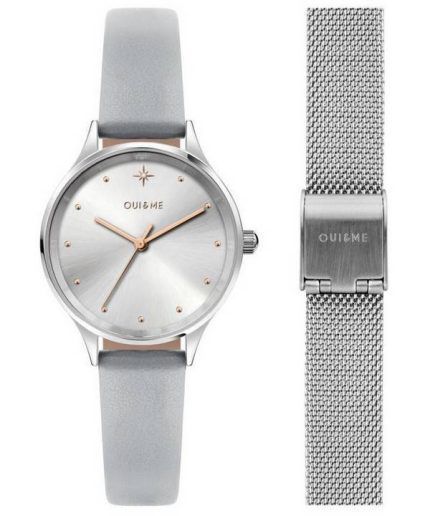 Oui  Me Bichette Silver Dial Leather Strap Quartz ME010168 Womens Watch