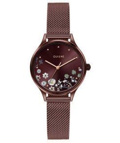 Oui  Me Minette Burgundy Sunray Dial Stainless Steel Quartz ME010197 Womens Watch