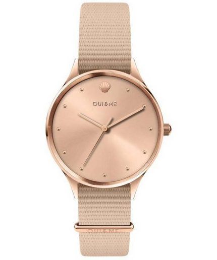 Oui  Me Petite Bichette Rose Gold Sunray Dial Nylon Strap Quartz ME010199 Womens Watch