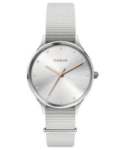 Oui  Me Petite Bichette Silver Sunray Dial Nylon Strap Quartz ME010202 Womens Watch