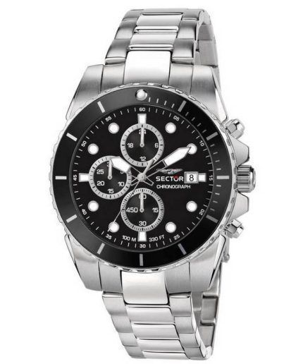 Sector 450 Chronograph Black Sunray Dial Stainless Steel Quartz R3273776002 100M Men's Watch