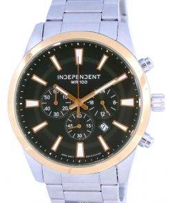Independent Chronograph Stainless Steel Black Dial Quartz BA4-124-51.G 100M Mens Watch