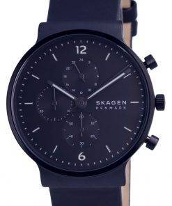 Skagen Ancher Chronograph Leather Black Dial Quartz SKW6766 Mens Watch