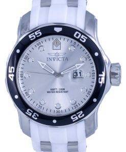 Invicta Pro Diver Silicon Silver Dial Quartz 39411 200M Mens Watch