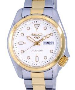 Seiko 5 Sports Two Tone Stainless Steel White Dial Automatic SRE004 SRE004K1 SRE004K 100M Womens Watch